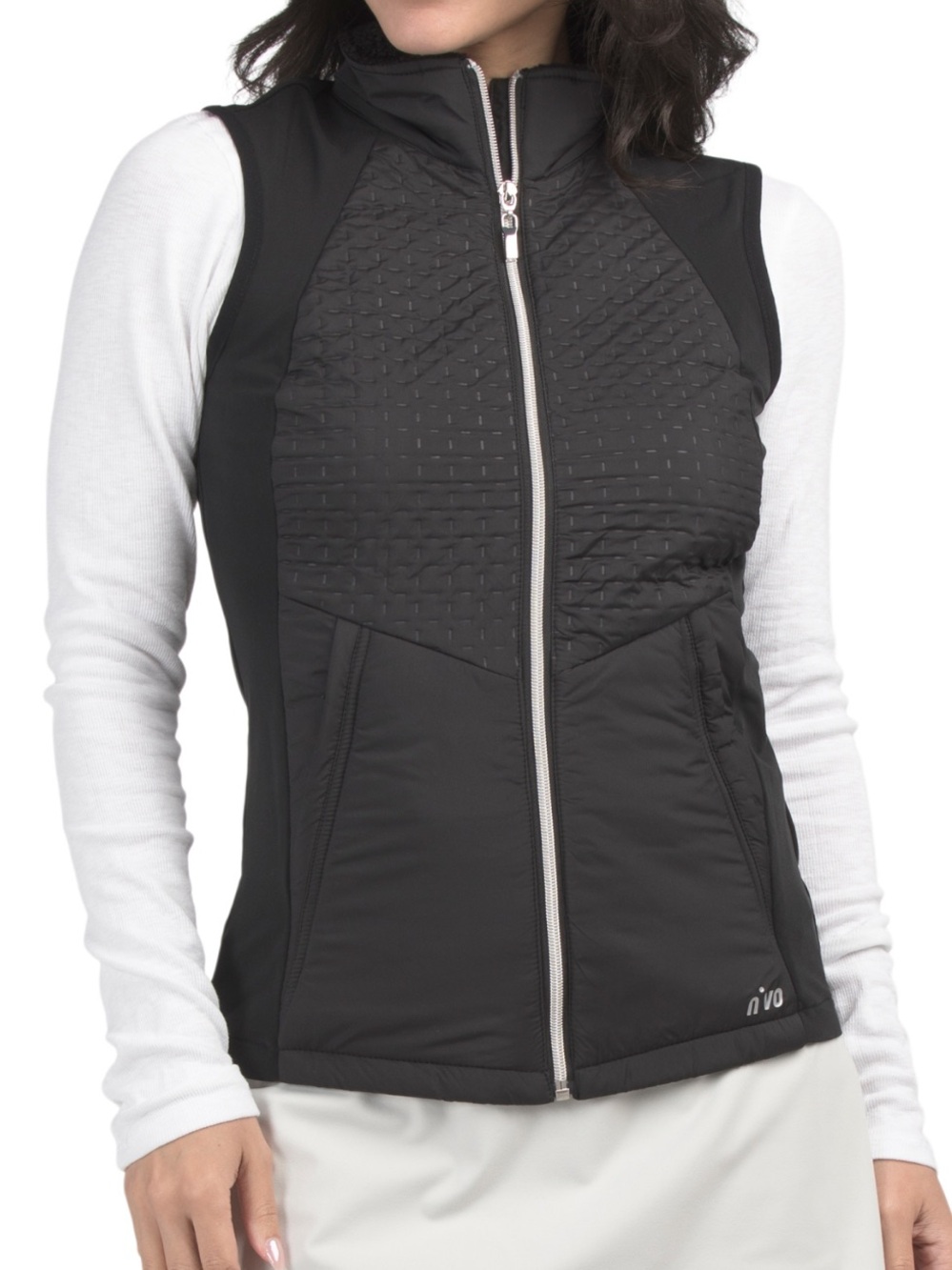 NVO Women’s Black Quilted Zip-Front Vest